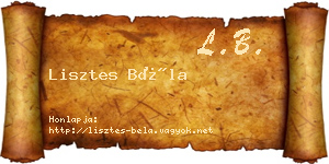 Lisztes Béla névjegykártya