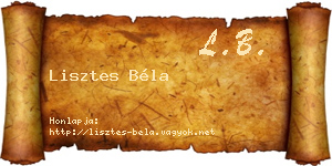 Lisztes Béla névjegykártya