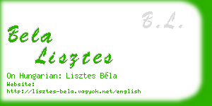 bela lisztes business card
